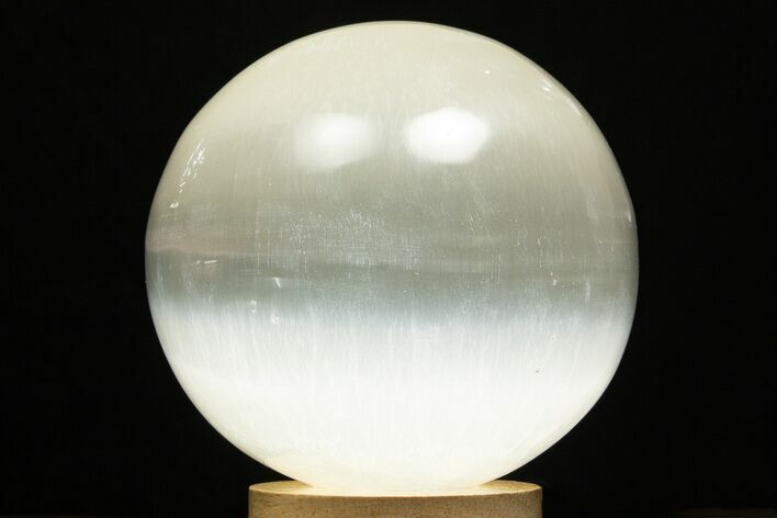 3 1/2" "Selenite" (Satin Spar) Sphere - With LED Light Stand - Photo 1